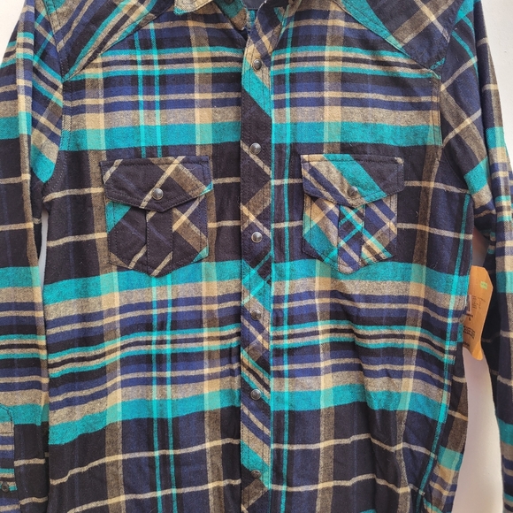 Plaid Blue and Green Plaid Button-Up Shirt - Picture 2 of 9